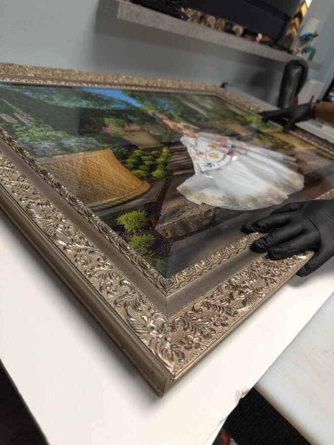 Proceso de montaje de canvas en el taller