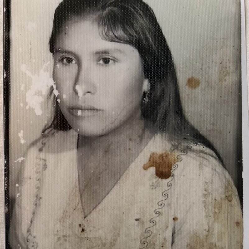 Foto original dañada por manchas
